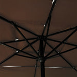 3-Tier Garden Parasol with Aluminium Pole Taupe 2.5x2.5 m 313839
