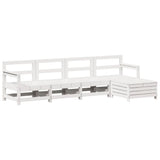 5 Piece Garden Sofa Set White Solid Wood Pine 3250853