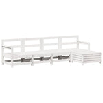 ZNTS 5 Piece Garden Sofa Set White Solid Wood Pine 3250853