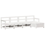 ZNTS 5 Piece Garden Sofa Set White Solid Wood Pine 3250853