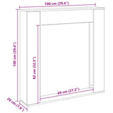 Fireplace Surround Artisan Oak 100x20x100 cm Engineered Wood 854579