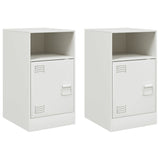 ZNTS Bedside Cabinets 2 pcs White 34.5x39x62 cm Steel 841774