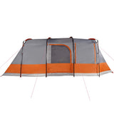 Camping Tent Tunnel 4-Person Grey and Orange Waterproof 94630