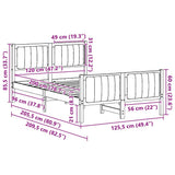 Bed frame Brown and black 120 x 200 cm Solid pine wood 878471