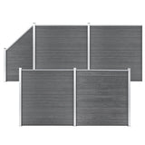 WPC Fence Set 4 Square 1 Slanted 792x186 cm Grey 3053236