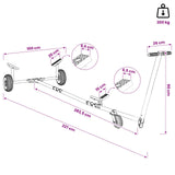 Adjustable Boat Trailer with Pneumatic Tires 200 kg Load Silver 42043569