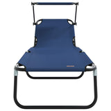 Folding Sun Lounger Folding 2 pcs Blue 190 x 57 x 81 cm Oxford 42003134