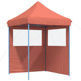 Foldable Party Tent Pop-Up with 2 Sidewalls Terracotta 4004997