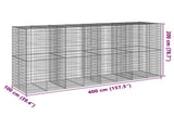 Gabion Basket with Cover 400x100x200 cm Galvanised Iron 3295231