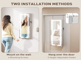 LED Mirror Jewellery Cabinet, Wall Mounted Full Length Mirror with Storage, Lockable Jewellery T3398P551781