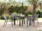 Garden Dining Set 5 pcs Anthracite Powder-Coated Steel 3379283