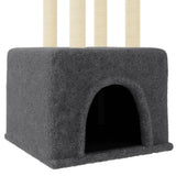 Cat Tree with Sisal Scratching Posts Dark Grey 133.5 cm 172084