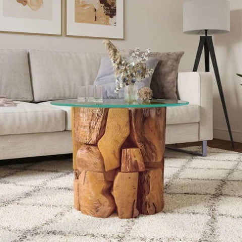 Coffee Table Solid Teak Driftwood 60 cm 243474