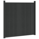 Fence Panel 9 pcs 1580 x 186.5 cm WPC and Aluminium Black 3429491