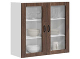 Wall Glass Cabinet LUCCA Brown Oak 80 x 31 x 100 cm 885162