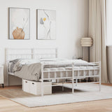 Metal Bed Frame without Mattress with Footboard White 140x200cm 355727