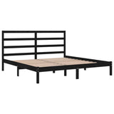 Bed Frame without Mattress Black 200x200 cm Solid Wood Pine 3104957