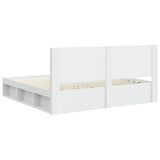Bed Frame with Storage and Headboard White 200 x 200 cm 3413813