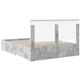 Bed Frame Concrete Grey 150 x 200 cm Engineered Wood 3411292