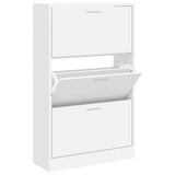 Shoe Cabinet White 63x24x103 cm Engineered Wood 342550