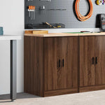 ZNTS Garage Storage Cabinet Brown Oak 60x51x85 cm Solid Wood Pine 860577