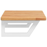 Basin Shelf Wall Mounted Steel and Solid Wood Oak 3302338
