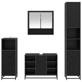 Bathroom Furniture Set 4 pcs Black Oak Engineered Wood 3402532
