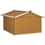 Garden Robot Lawnmower Shed 92x97x63 cm Galvanised Steel Brown 150910