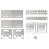 Camping Fire Pit 42 x 22 x 18 cm Stainless Steel Silver 42028478