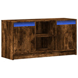 TV Cabinet with LED Smoked Oak 100x34x50 cm Engineered Wood 852191