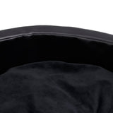 Dog Bed Black 79x70x19 cm Plush and Faux Leather 171262