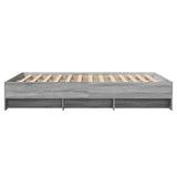 Bed Frame Grey Sonoma Engineered Wood, Plywood AU Double 3295658