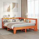 Bookcase Bed without Mattress Wax Brown 140x200cm Solid Wood Pine 3324540