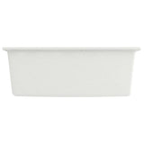 ZNTS Kitchen Sink with Overflow Hole White Granite 147064