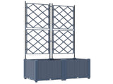 Garden Planter 2 pcs Grey 80 x 40 x 143 cm PP 42002861