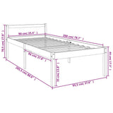 Senior Bed without Mattress 90x200cm Solid Wood Pine 810599