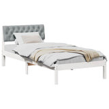 Bed frame White and light grey 90 x 190 cm Solid pine wood 878648
