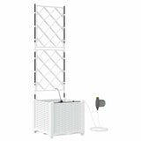 Garden Planter White 40 x 40 x 142 cm Plastic 42002917