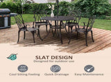 5 Pieces Garden Set for 4, Cast Aluminium Outdoor Set with 4 Armchairs and Round T3398P320369