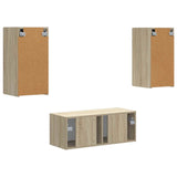 TV Cabinet Set Wall-mounted 6 pcs Sonoma Oak Engineered Wood 3409062