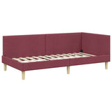 Corner Bed Frame with Headboard Wine Red 100 cm x 200 cm Velvet 42016200