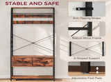 6-in-1 Industrial-Style Hallway Organiser - Brown/Black T3398P423863
