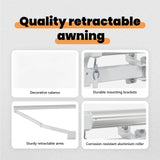 Retractable Awning White 600 x 350 cm Polyester and Aluminium 3331757