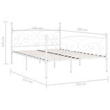 Bed Frame without Mattress with Slatted Base White Metal 140x200 cm 284450