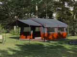 Family Tent 4-Person Grey and Orange 324 x 255 x 230 cm 42004085
