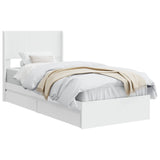 Bed Frame with Storage and Headboard White 90 x 200 cm 3414413