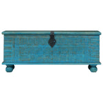 Storage Chest Solid Mango Wood Blue 100x40x41 cm 246479