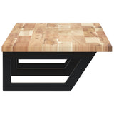 Basin Shelf Wall Mounted Steel and Solid Wood Acacia 3302679
