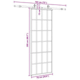 Sliding Door with Hardware Set Black 76x205 cm ESG Glass 3375793