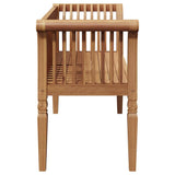 Garden Bench Brown 127.5 x 52 x 80 cm Solid teak wood 42006347